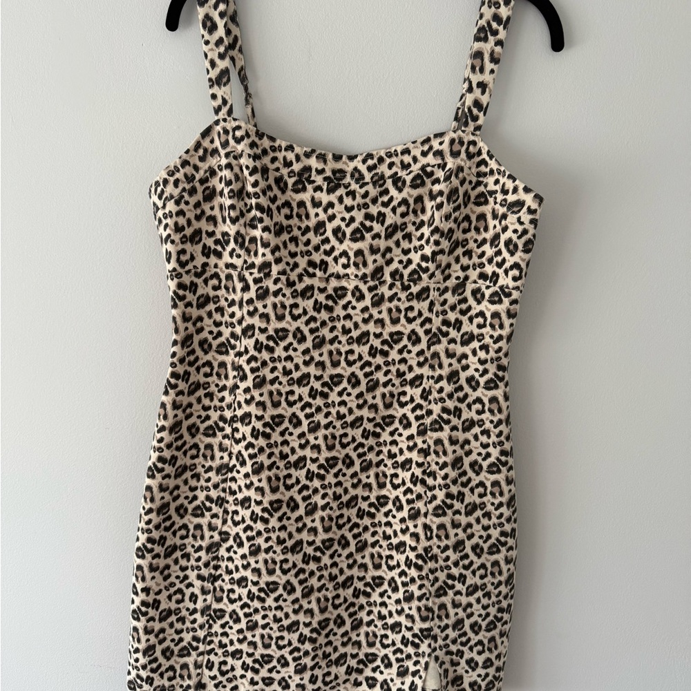 Lush Leopard Print A-Line Dress